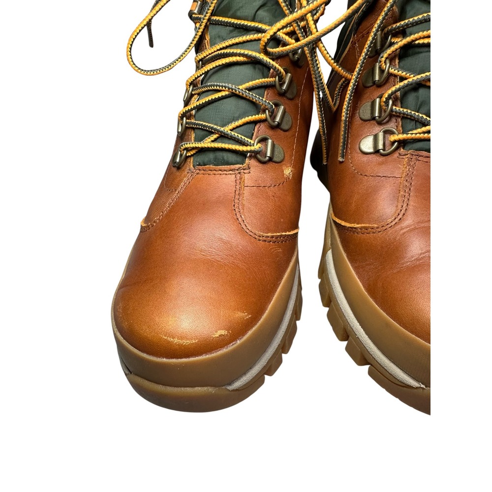 Timberland Courmayeur Valley Waterproof Winter Boots Brown Green Faux Fur Lining - Picture 6 of 11